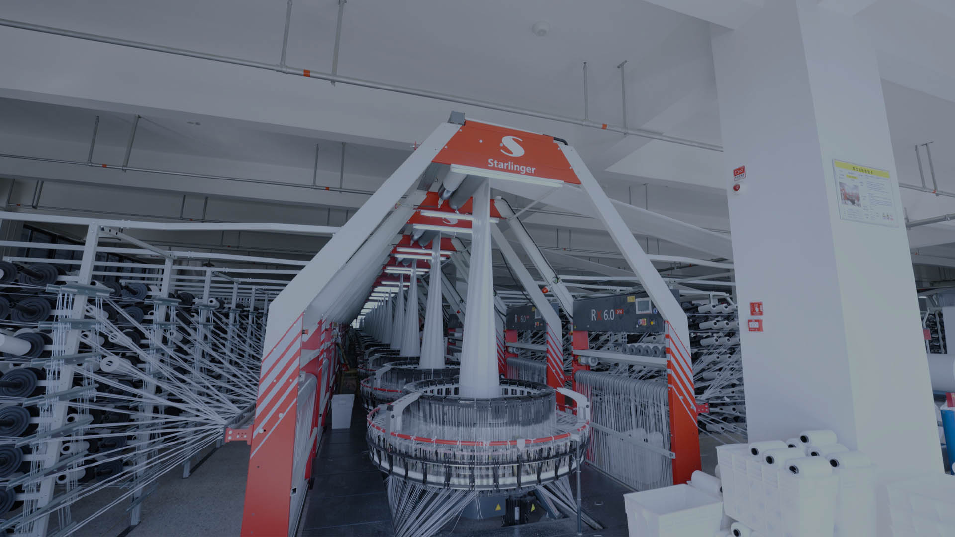 Circular weaving equipment inside a selected partner factory